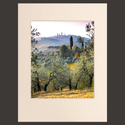 San Gimignano Picture passepartout Tuscany