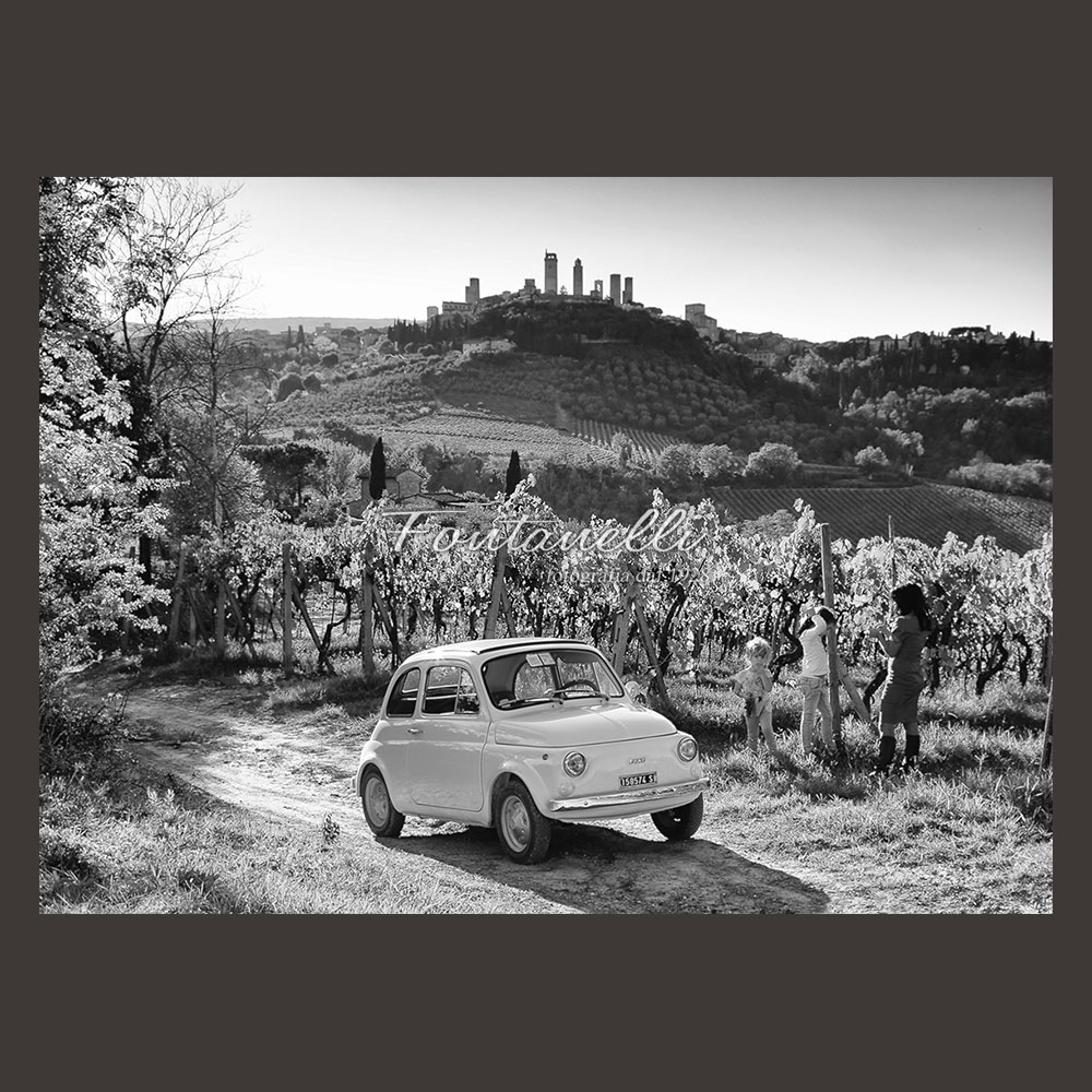 Fra le vigne di San Gimignano con la Fiat 500