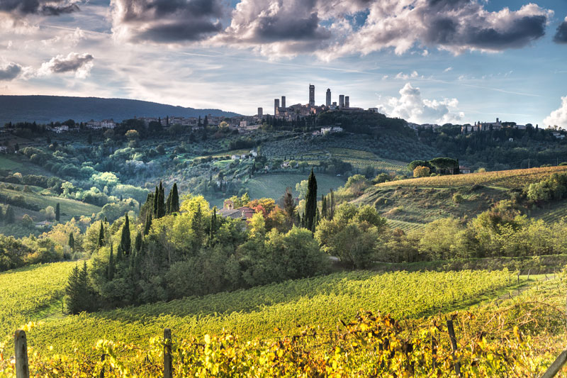 Panorama of San Gimignano Autumn 2018, Tuscany